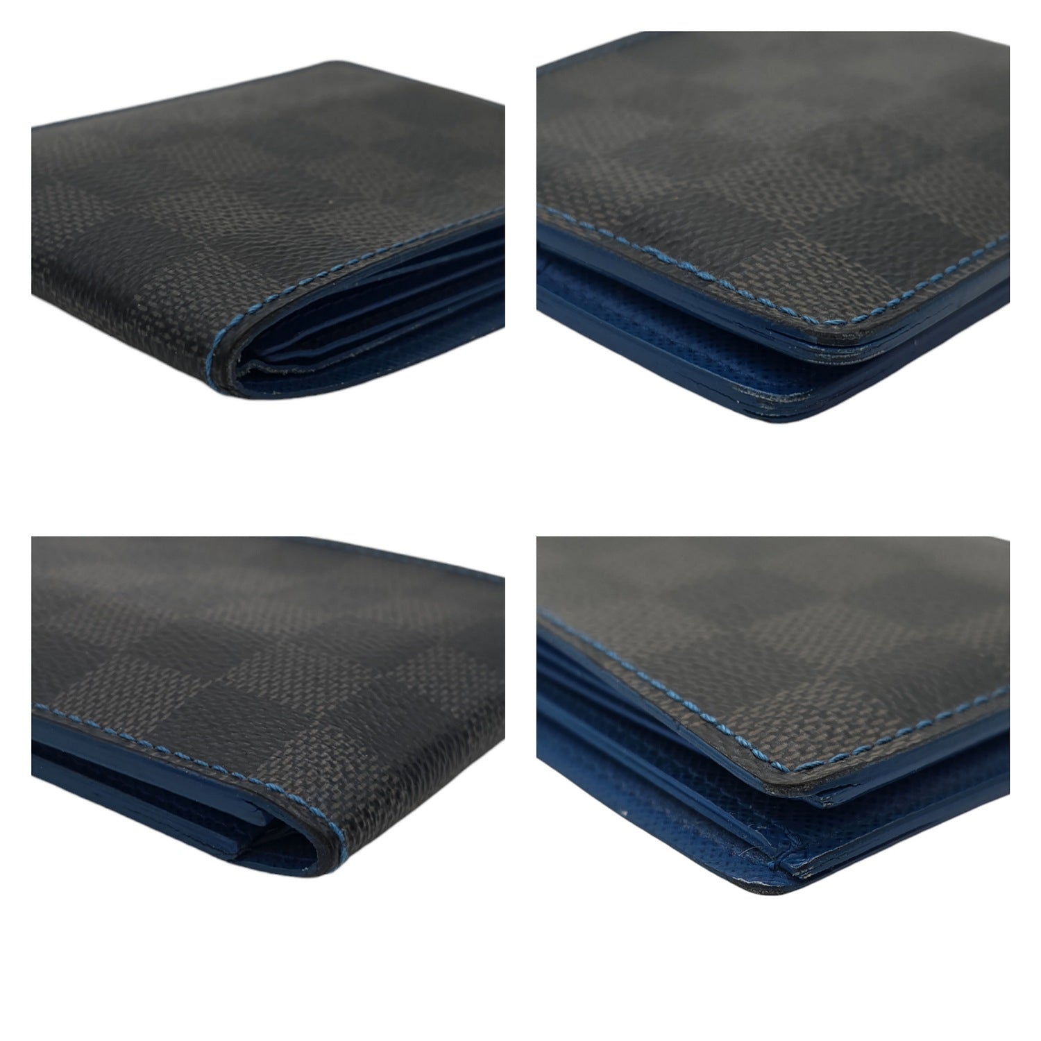 Louis Vuitton Damier Graphite Multiple Slender Bifold Wallet Blue
