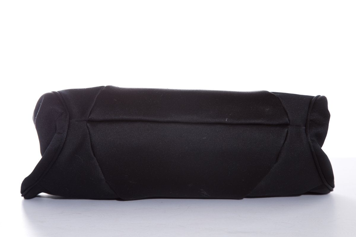 Sharif Black Satin Leopard Rhinestone Evening Clutch