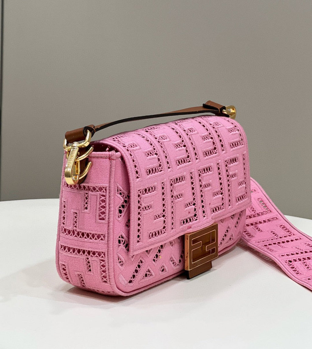 FI Baguette Pink with Embroidery MeGLAMIum Bag For Woman 28cm/11in