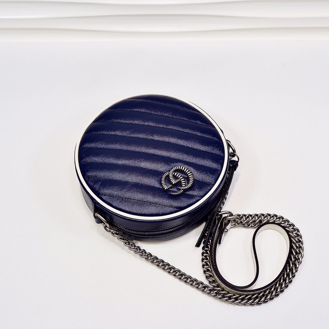 Glami Marmont Mini Round Shoulder Bag Blue For Women 7in/18cm Glami