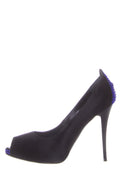 Giuseppe Zanotti Black Satin Jewel Heels SZ 36