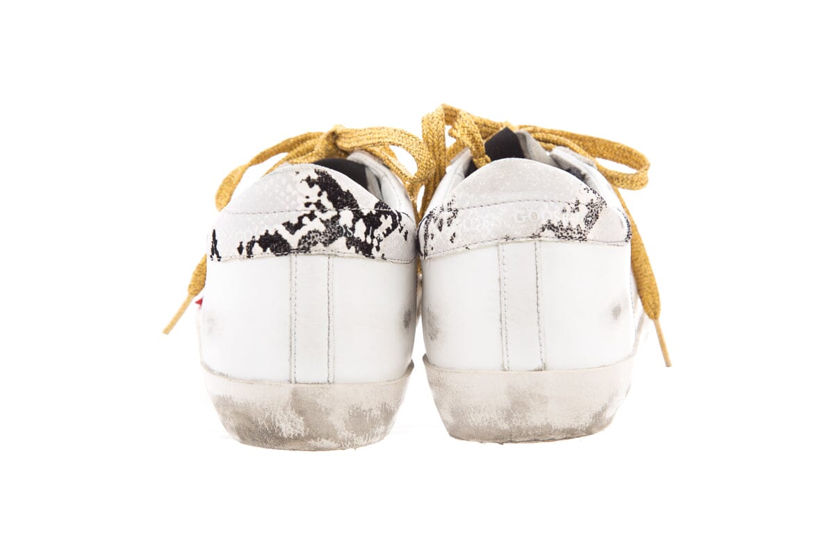 Golden Goose White & Red Sneakers SZ 37