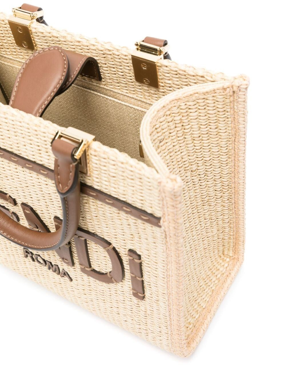 Fendi Women Small Raffia Sunshine Bag