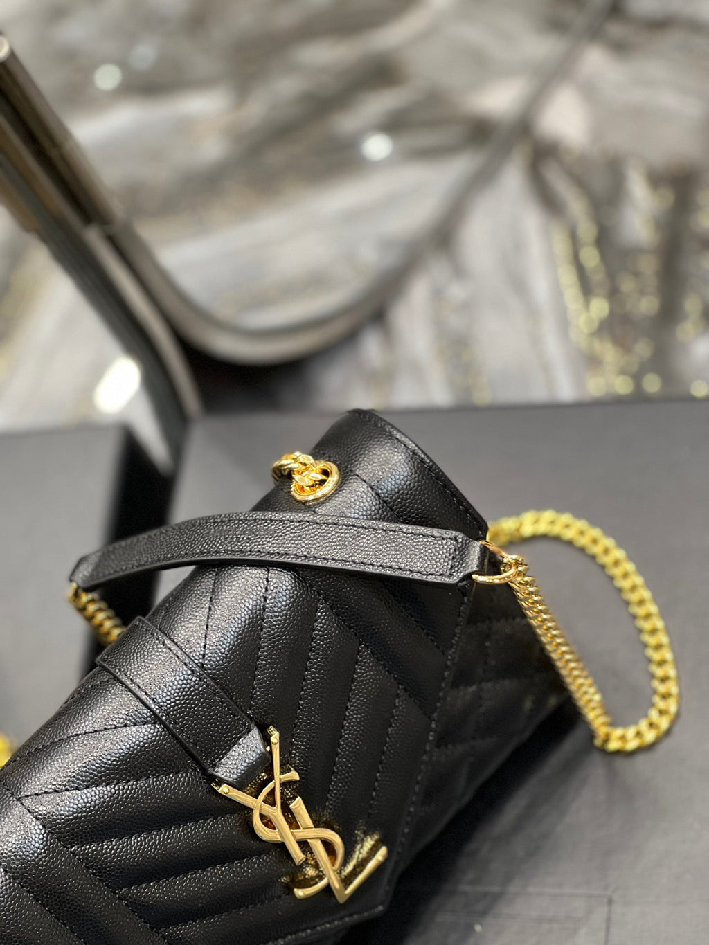 GLAMI Small Bag Black In Mix Matelasse For Women 8.2in/21cm YSL 600195BOW911000