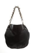 Loewe Black Logo Chain Handle Lambskin Handbag