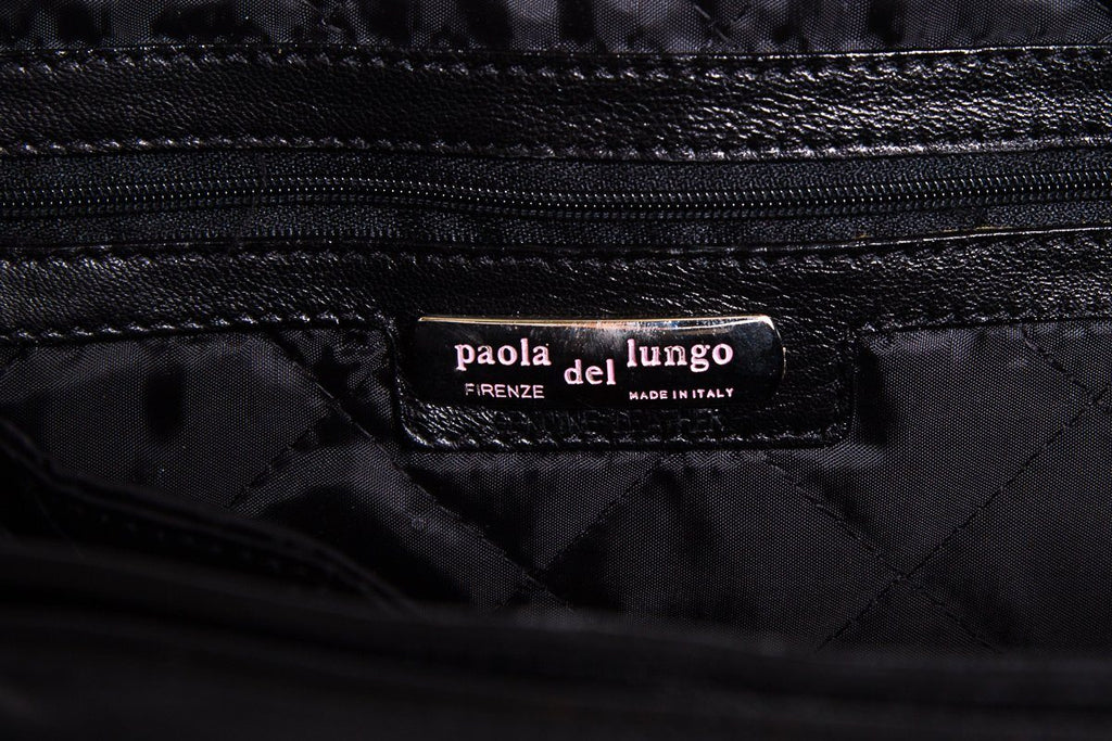 Paola Del Lungo Black Pony Hair & Leather Shoulder Bag