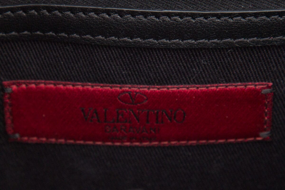 Valentino Black Glam Lock Rockstud Handbag