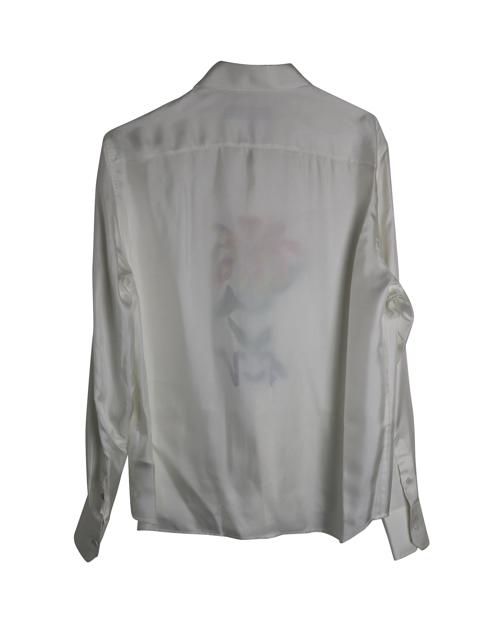 Louis Vuitton Painted Flower Dress Shirt in White Silk