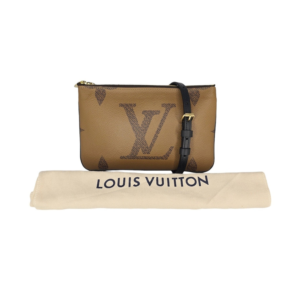 Louis Vuitton Reverse Monogram Giant Double Zip Pochette with Strap