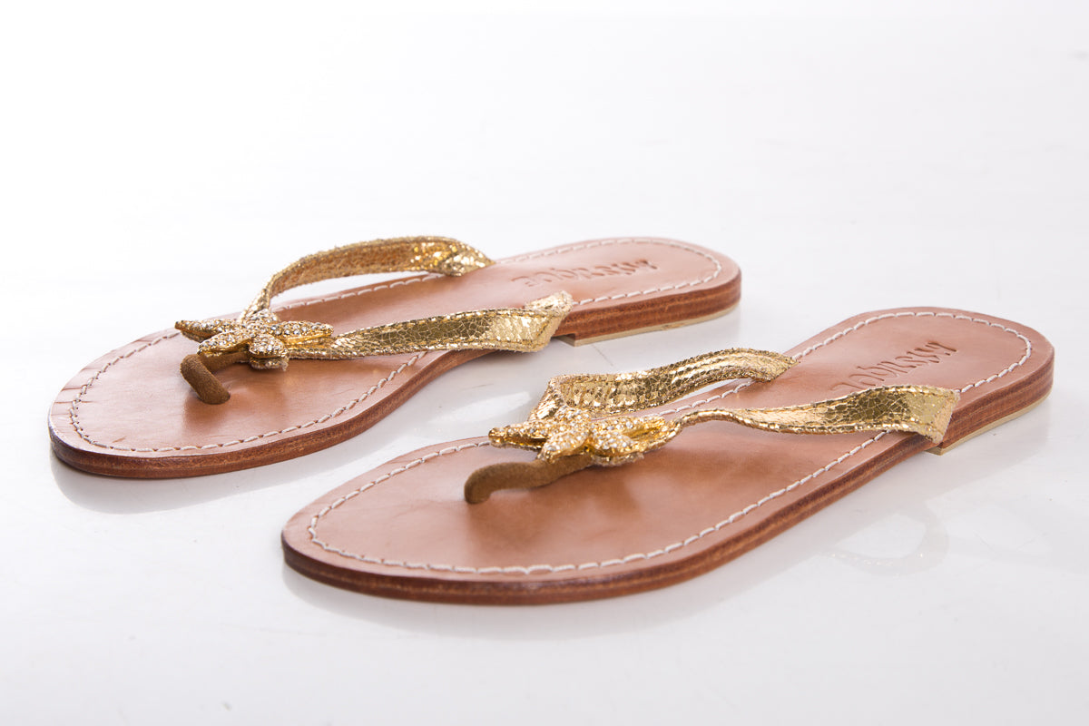 Mystique Brown & Gold Sandals SZ 6