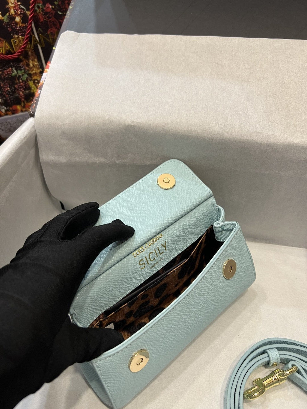 GLAMI Small Sicily Bag In Dauphine Azure For Women 7.5in/19cm GLAMI