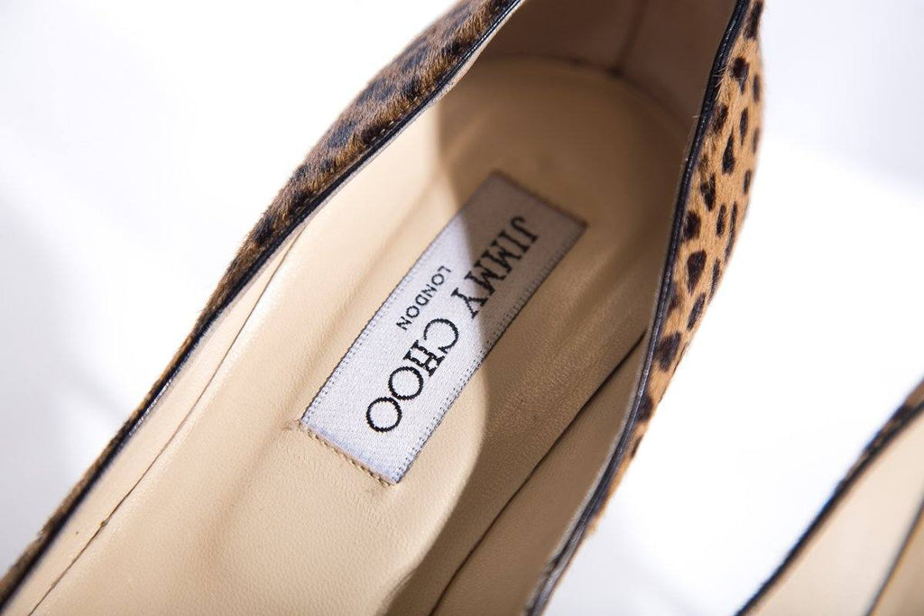 Jimmy Choo Animal Print Pony Hair Heels SZ 36.5