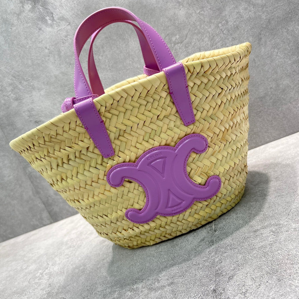 GLAMI Teen Triomphe GLAMI Classic Panier In Palm Leaves And Lizard Violet For Women 8in/20cm