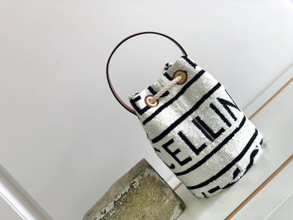 GLAMI Teen Drawstring In Textile With GLAMI All-Over White/Black For Women 7in/19cm