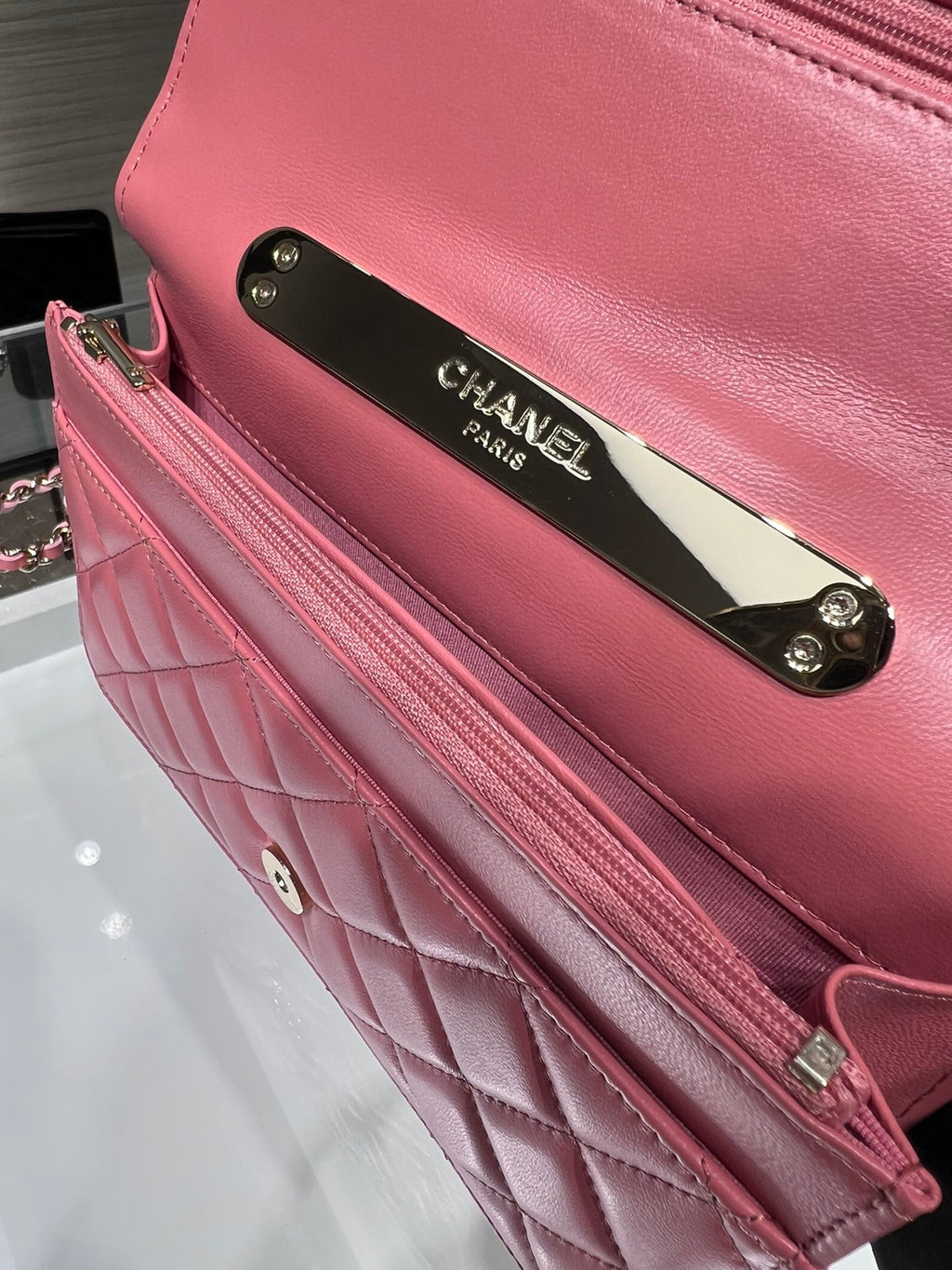 CHLWOC 19 Chain Wallet Bag Gold Hardware PiNike For Women, Women’s Handbags, Shoulder Bags 7.5in/19cm