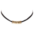 Dior J'adior Antique Gold Logo Plate Ribbon CD Charm Choker Necklace