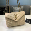 YSSL Loulou Small Chain Bag In Matelassé "Y" Beige For Women 9.8in/23cm YSL 494699DV7272721