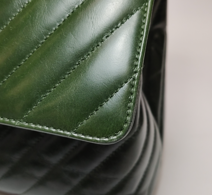 Preloved Chanel Coco Handle Bag Maxi Green 250105781012547