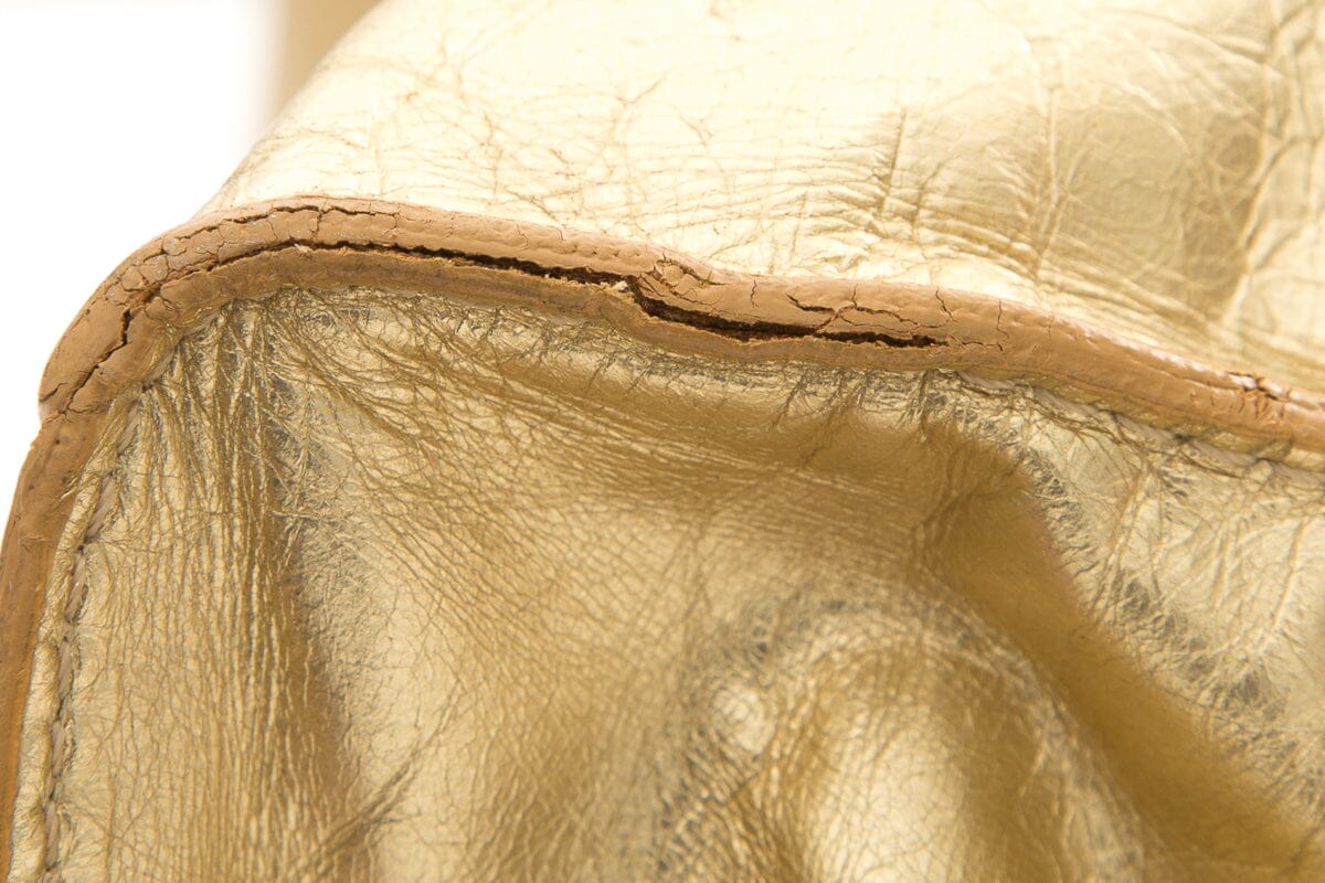 Marc Jacobs Gold Logo Leather Tote