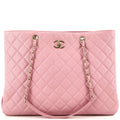 CHANEL Classic CC Shopping Tote Quilted Caviar Large