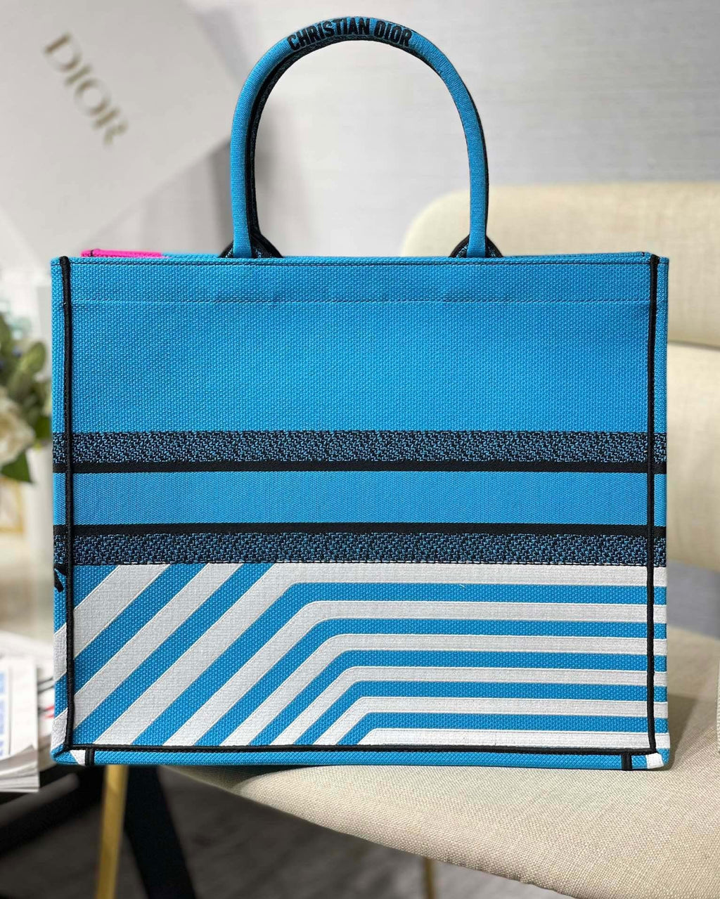 GLAMI Large Book Tote Blue And Pink, For Women, WomenÃ¢â‚¬â„¢s Handbags 16.5in/42cm CD