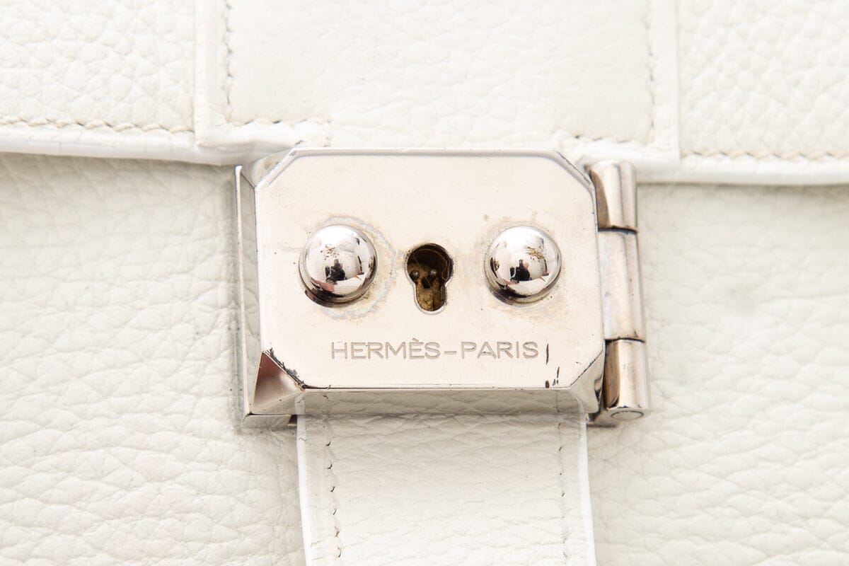 HermÃƒÆ’Ã‚Â¨s White Sac a Depeches 27 Handbag