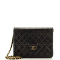 CHANEL Vintage Clutch with Chain Quilted Leather Small