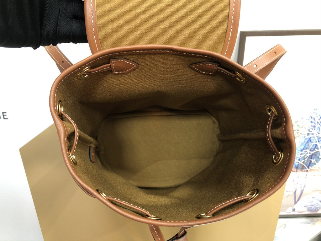 GLAMI Mini Backpack Folco In Triomphe Canvas White For Women 7in/20cm 197662CAS.01BC