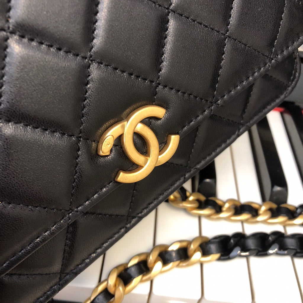 CHLOriginal Small Classic GlamIap Bag Gold Hardware Black For Women Handbags, Shoulder Bags 7.5in/19cm AP33814
