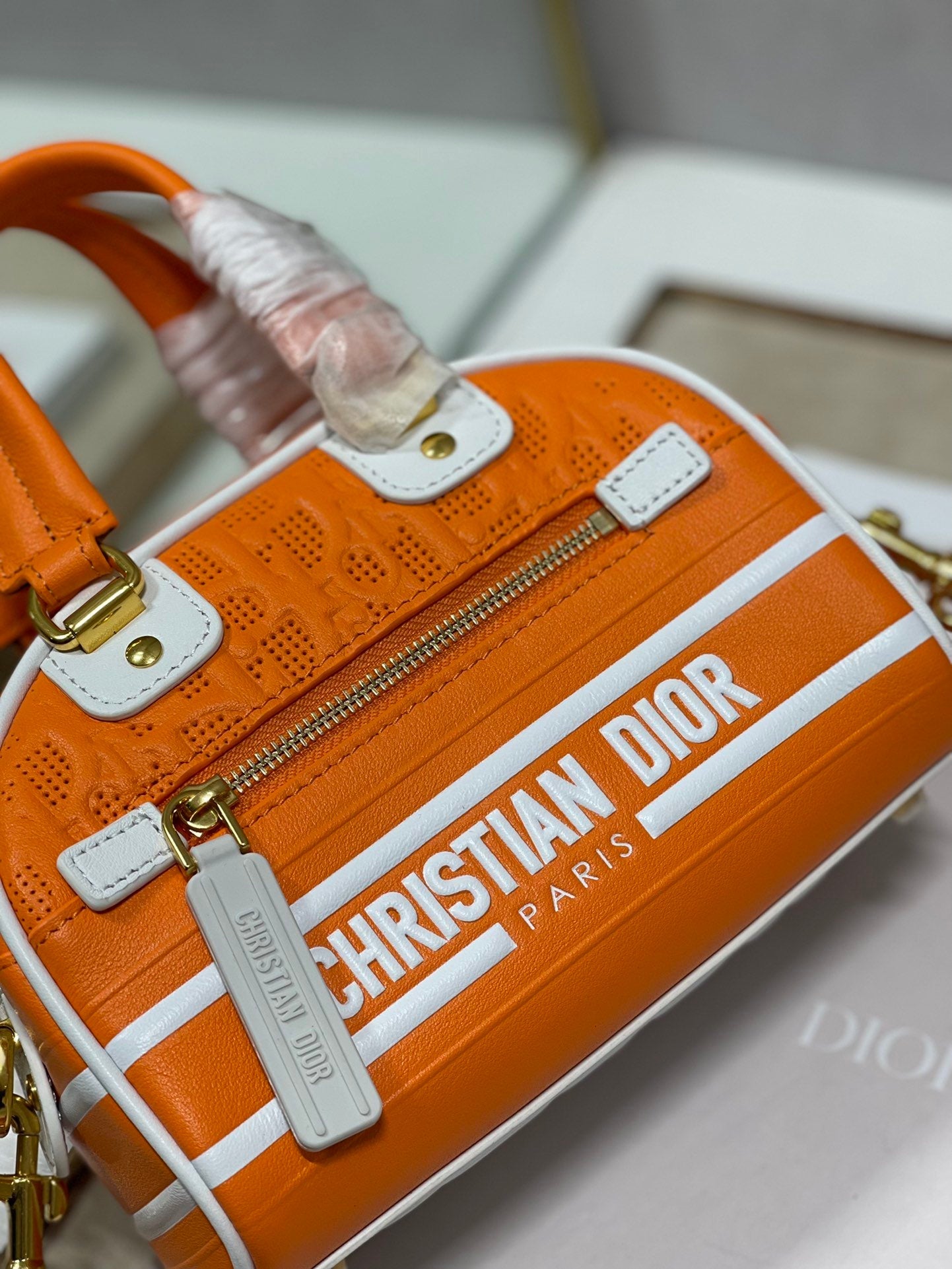 GLAMI Mini Vibe Zip Bowling Bag, Orange Handbags, Bowling Bags, 17cm CD