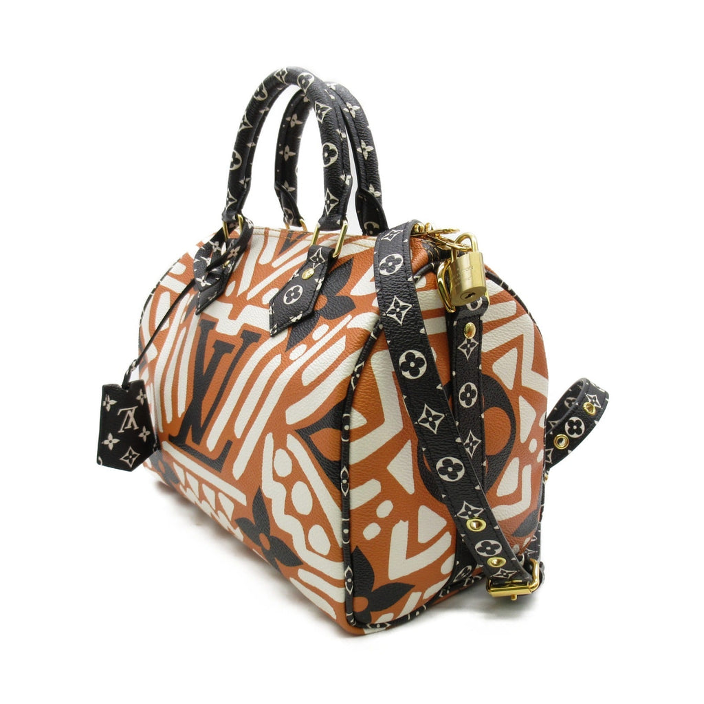 Louis Vuitton Louis Vuitton Speedy Bandrier 25 2w Shoulder Bag PVC Coated Canvas LV Crafty  Orange / Black M56588