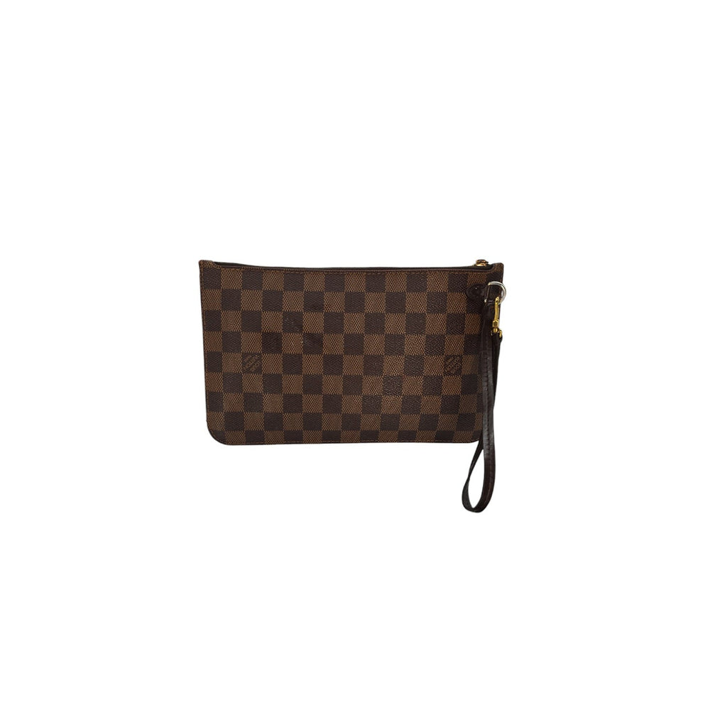 Louis Vuitton Damier Ebene Neverfull Pochette Wristlet