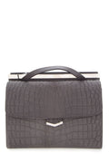 Fendi Grey Croc Calf Hair Printed Demi Jour Handbag