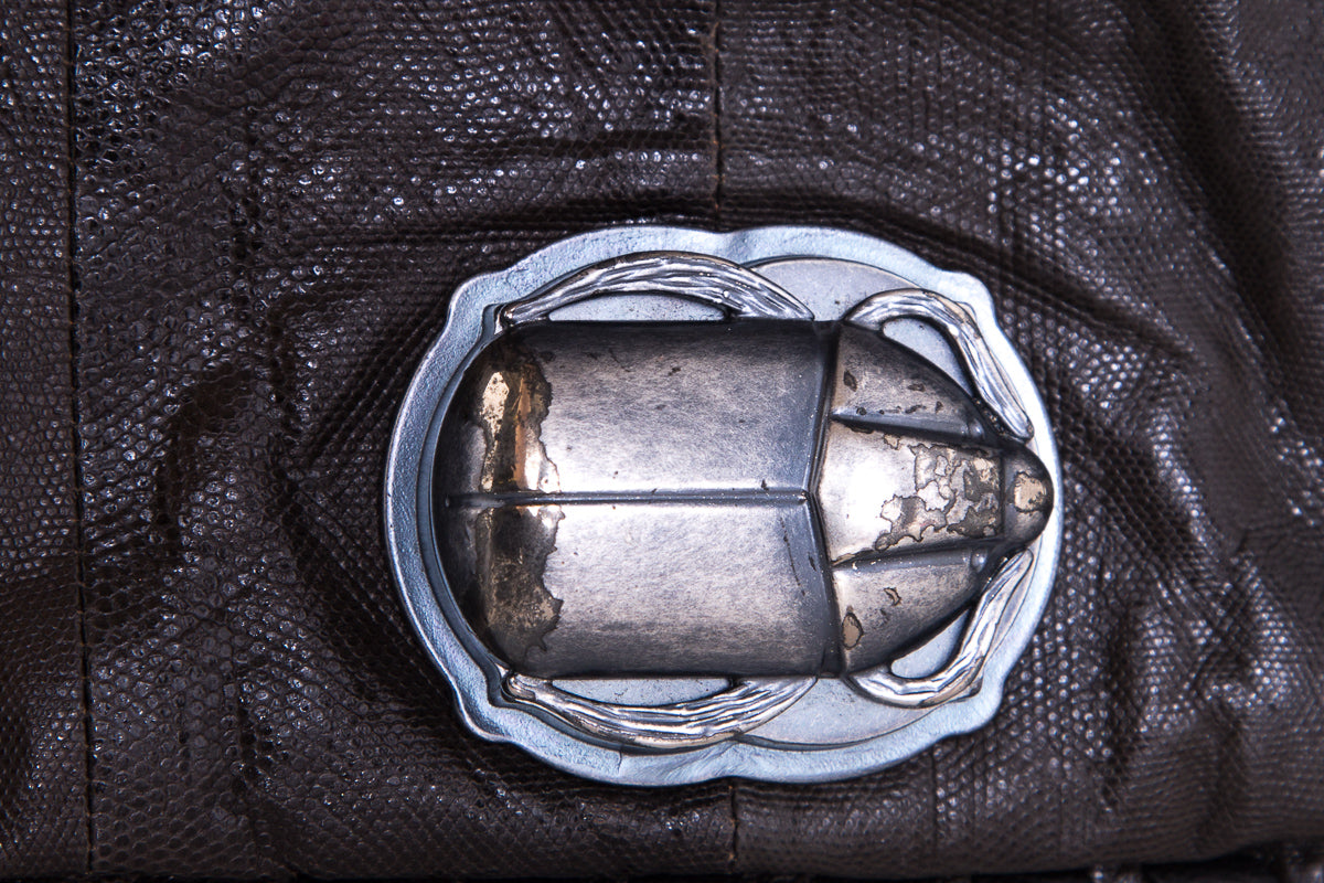 Bottega Veneta Vintage Black Scarab Beatle Clutch