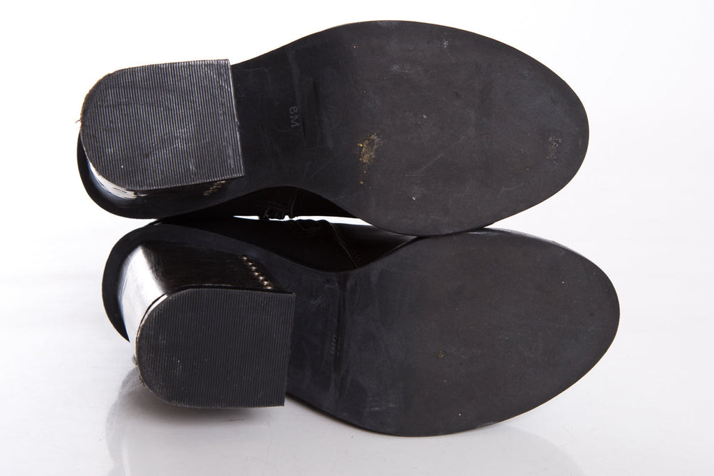Jeffrey Campbell Black Booties w/ Buckle and Zipper Detail  SZ 6