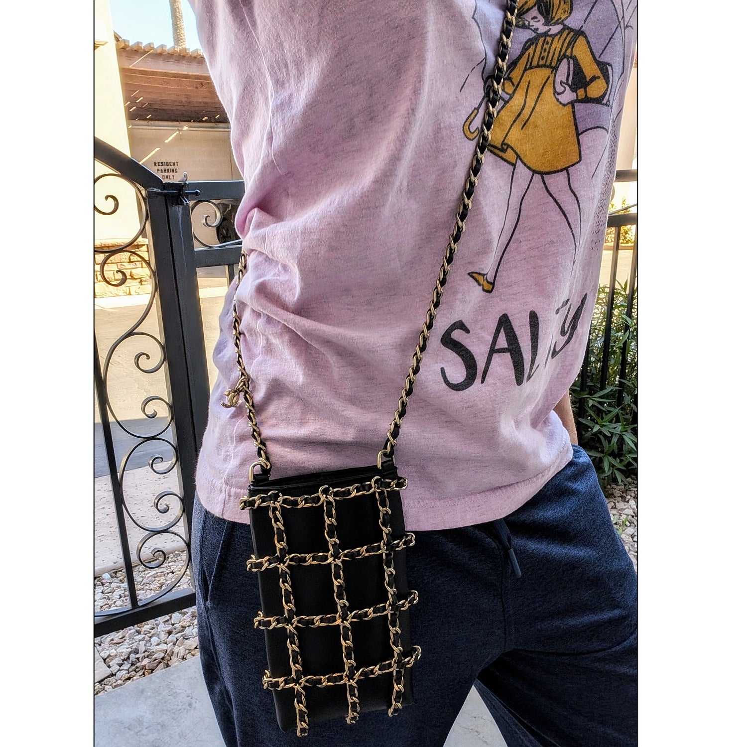 Chanel Black Calfskin Tech Me Out Crossbody Phone Holder