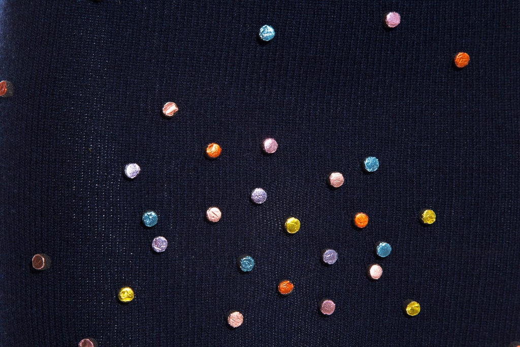 Chanel Confetti Cashmere Navy Skirt SZ 34