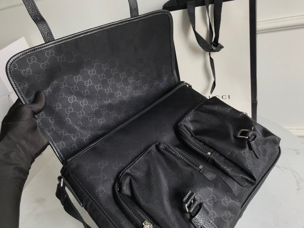 Glami Shoulder Bag Nylon Shima Black Glami Embossed For Men 13.8in/35cm Glami