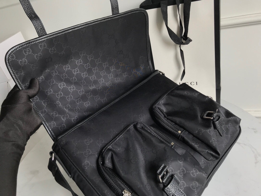 Glami Shoulder Bag Nylon Shima Black Glami Embossed For Men 13.8in/35cm Glami
