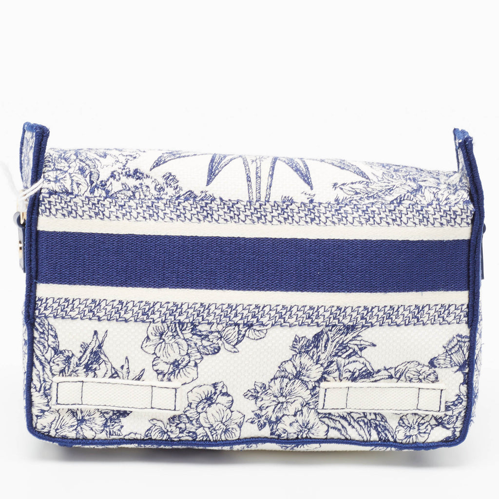 Dior Navy Blue/white Embroidery Canvas Diorcamp Bag