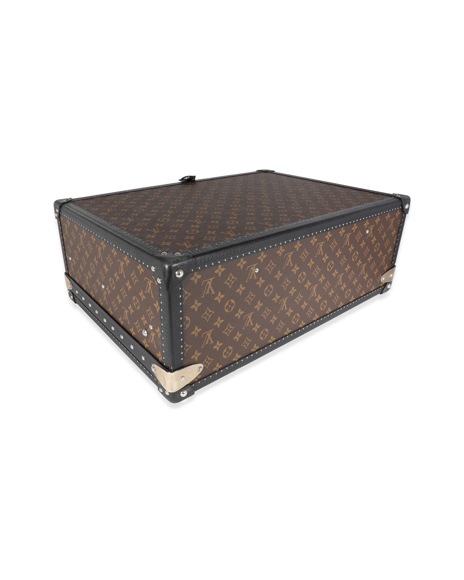 Louis Vuitton Monogram Macassar & Black Leather Alzer Trunk 60