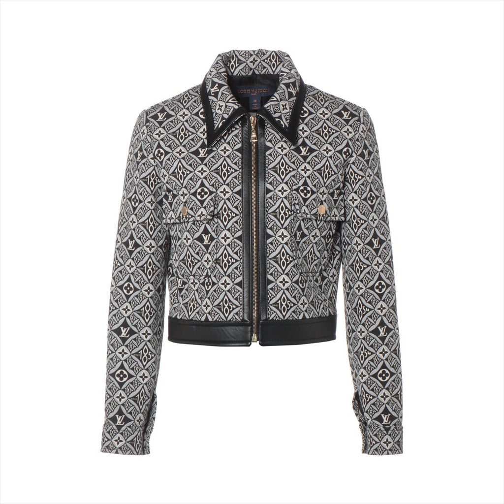 Louis Vuitton Cotton Jacket 38  Black x Grey Boxing Cut Jacket since 1854 Monogram  FKJA12ZFK