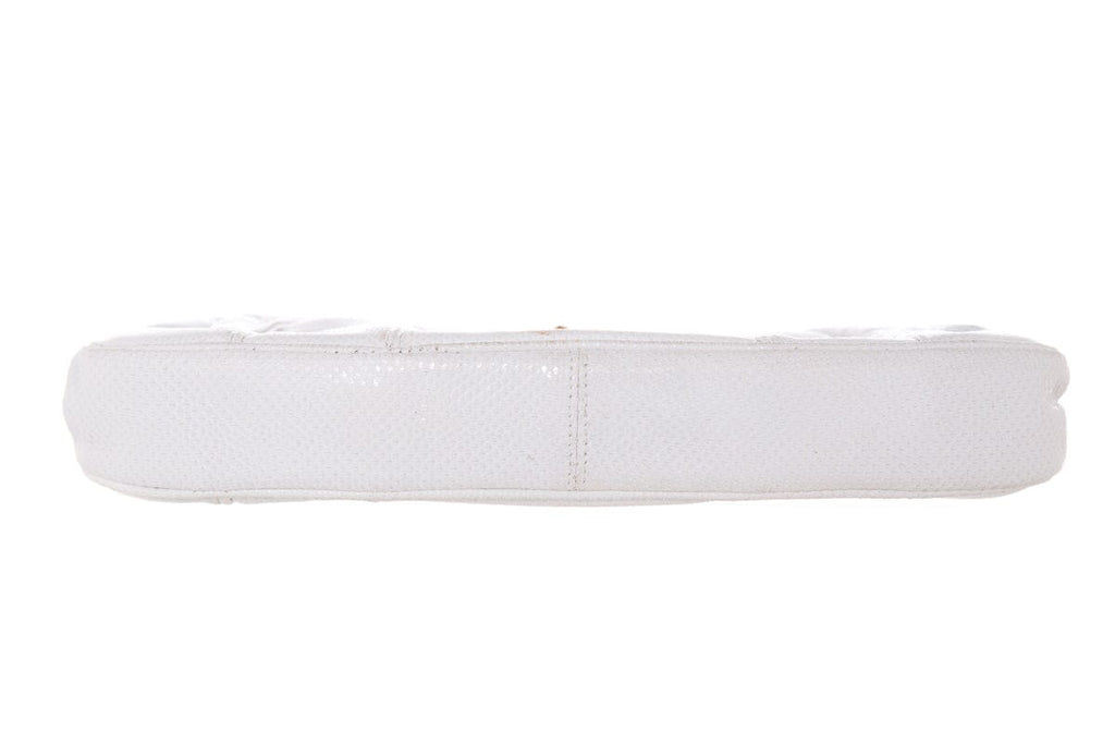 Judith Leiber Vintage Ivory & Gold Snakeskin Clutch Handbag