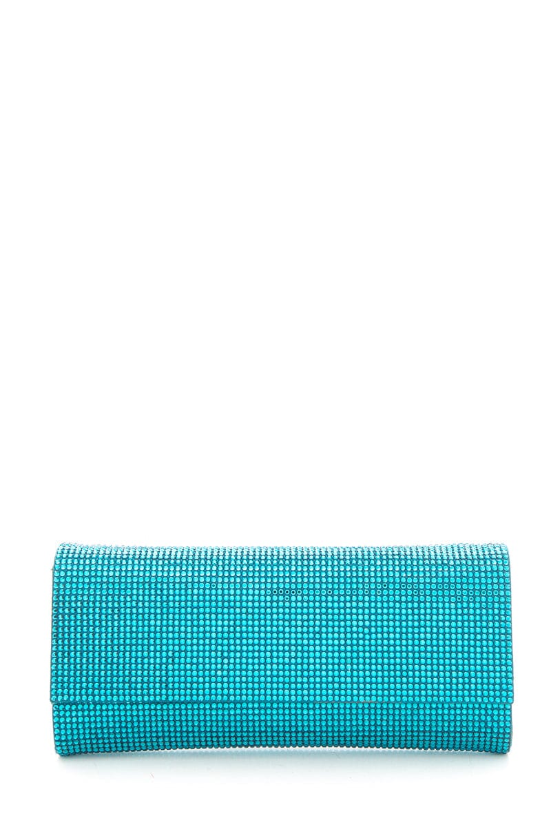Judith Leiber Teal Rhinestone Clutch