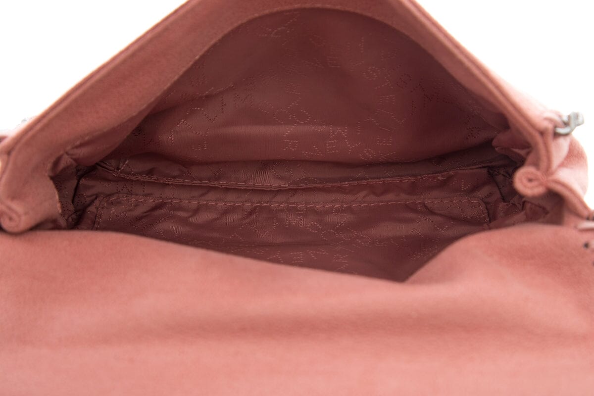 Stella McCartney Pink Chain Link Faux Suede Cross-Body