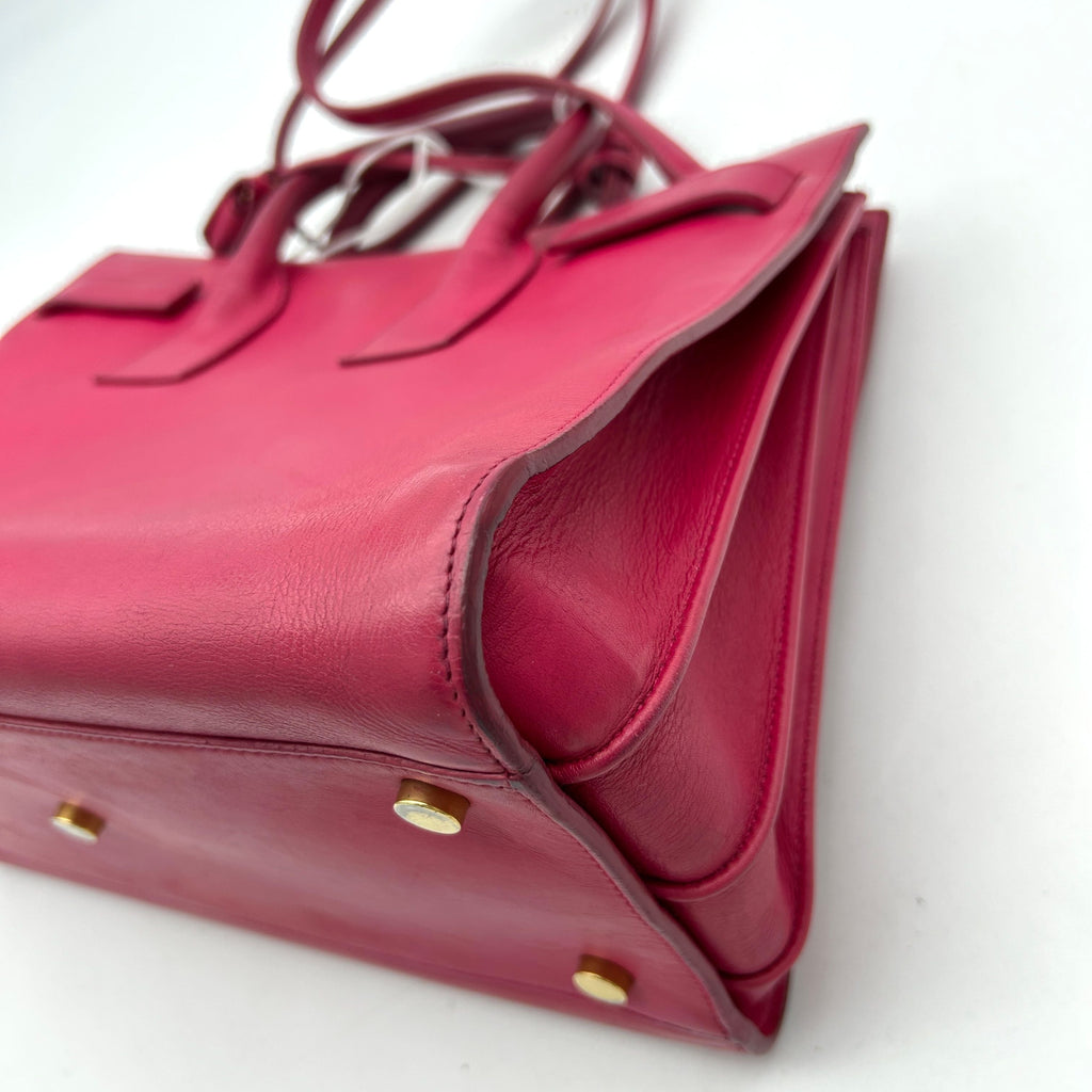 Pre-owned SAINT LAURENT Calfskin Small Sac De Jour Lipstick Pink LA7453