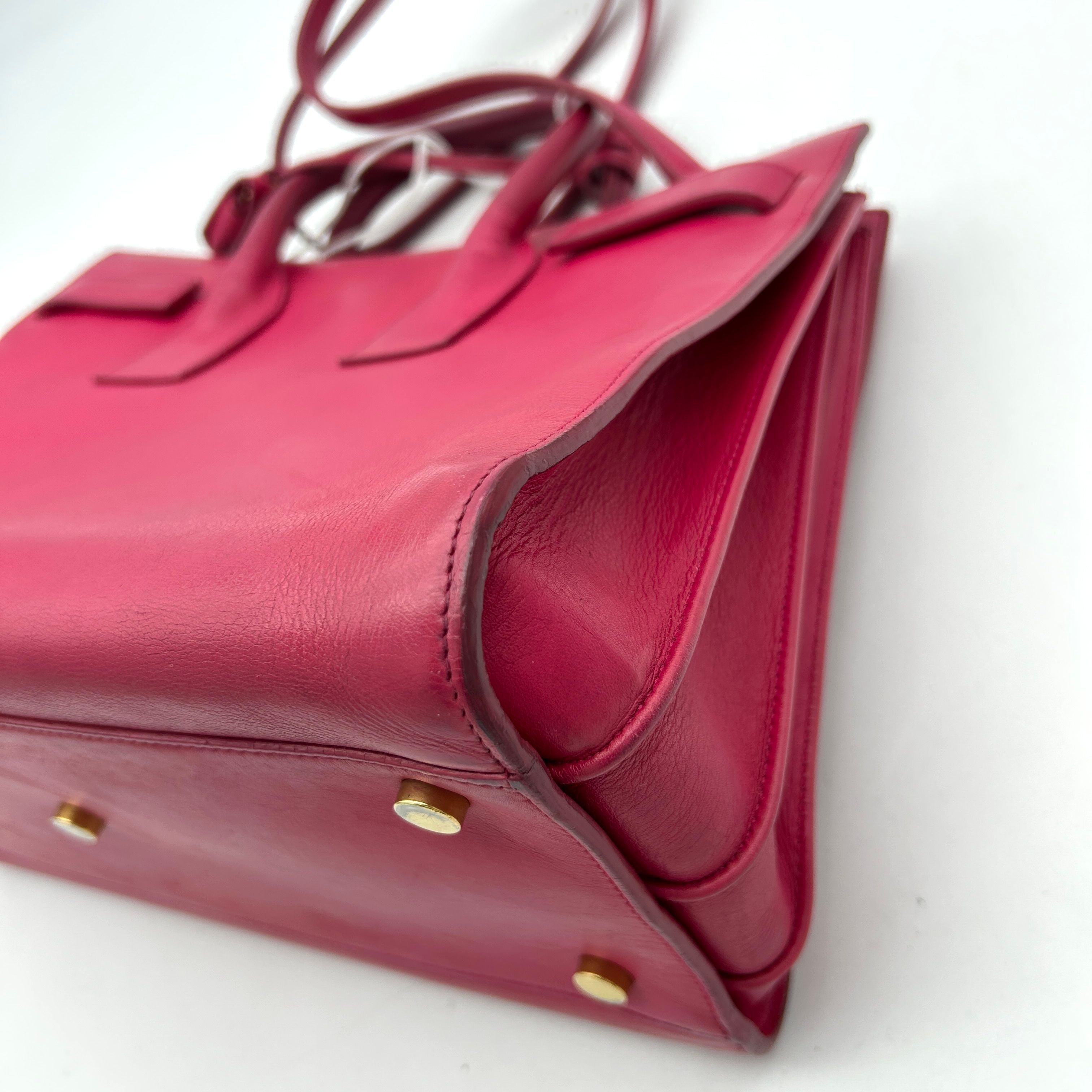 Pre-owned SAINT LAURENT Calfskin Small Sac De Jour Lipstick Pink LA7453