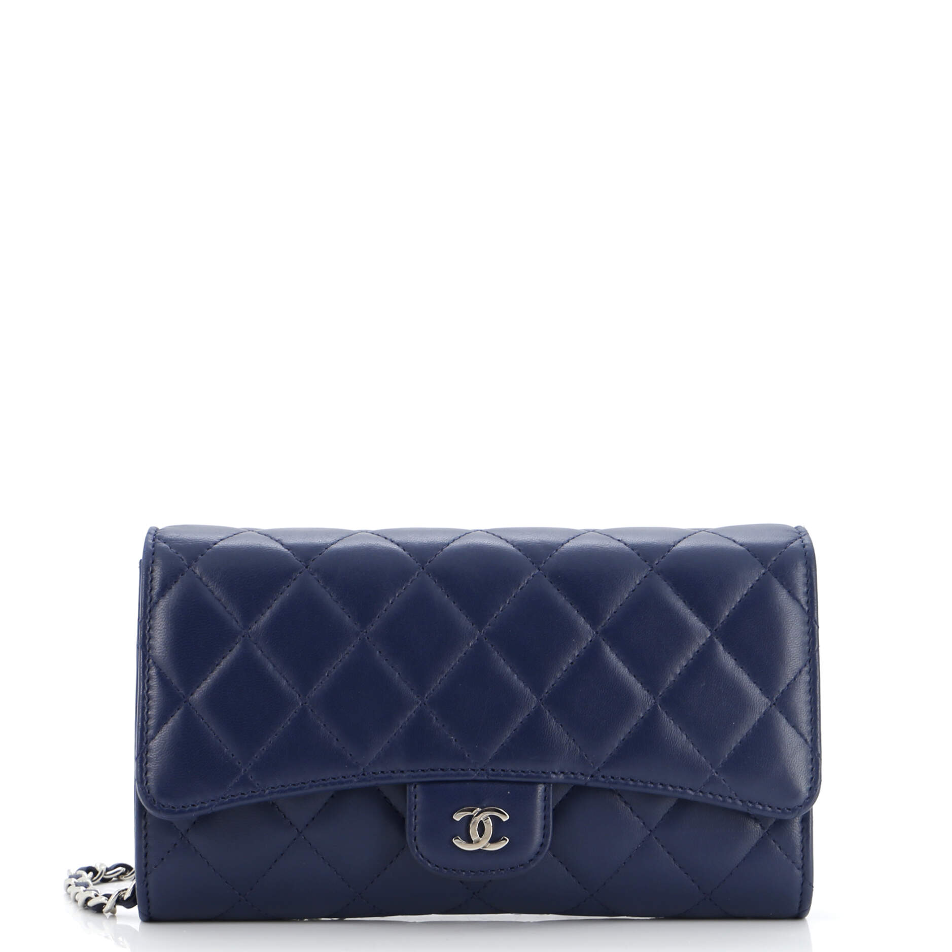 CHANEL Wallet on Short Chain Quilted Lambskin