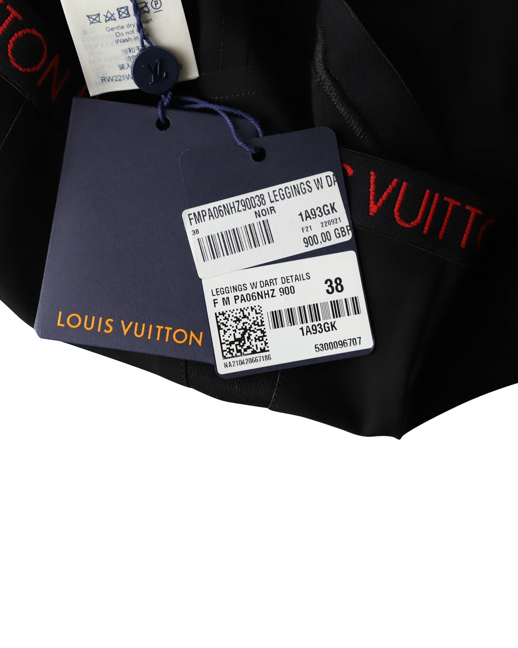 Louis Vuitton Waistband Logo Leggings in Black Polyamide