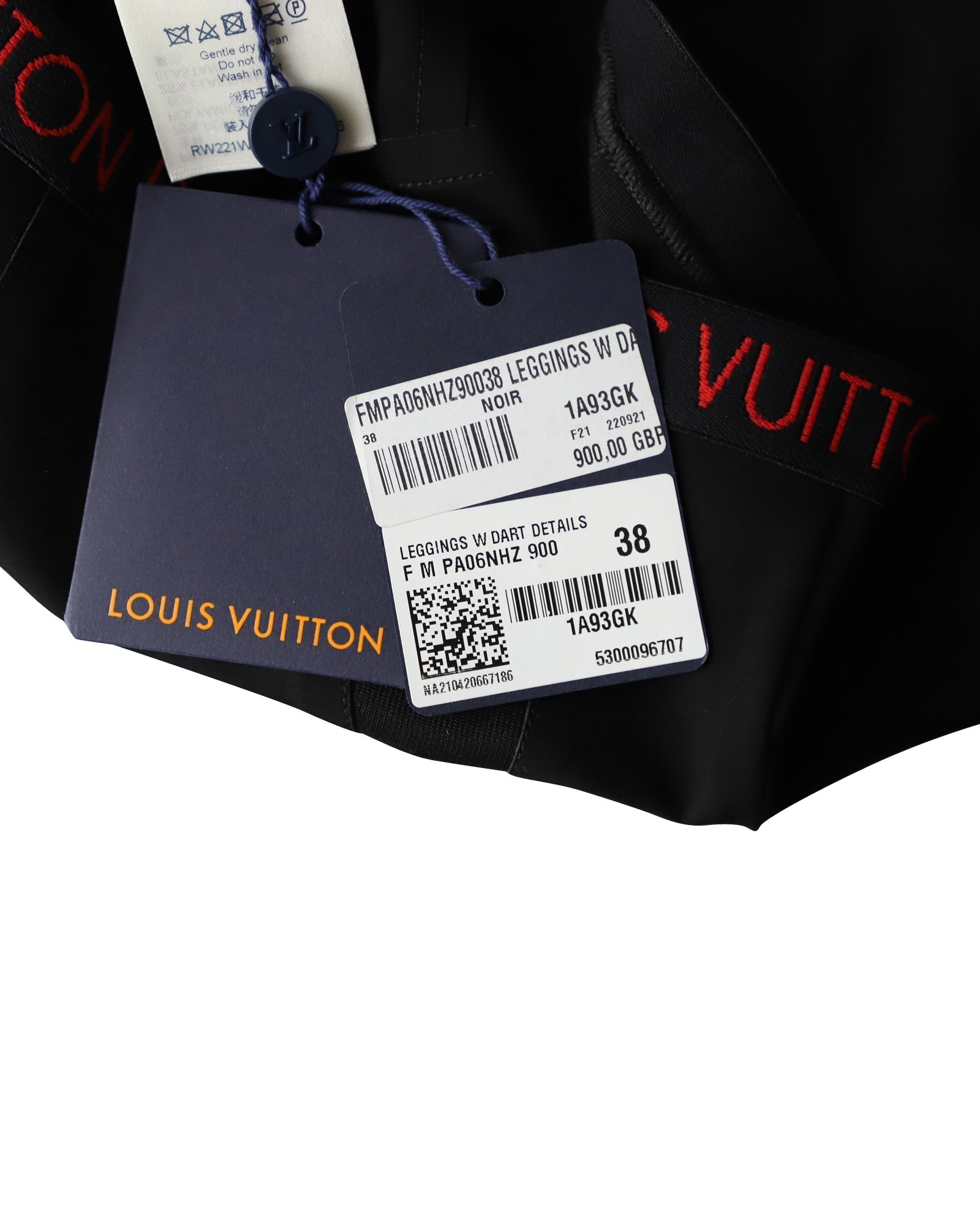 Louis Vuitton Waistband Logo Leggings in Black Polyamide